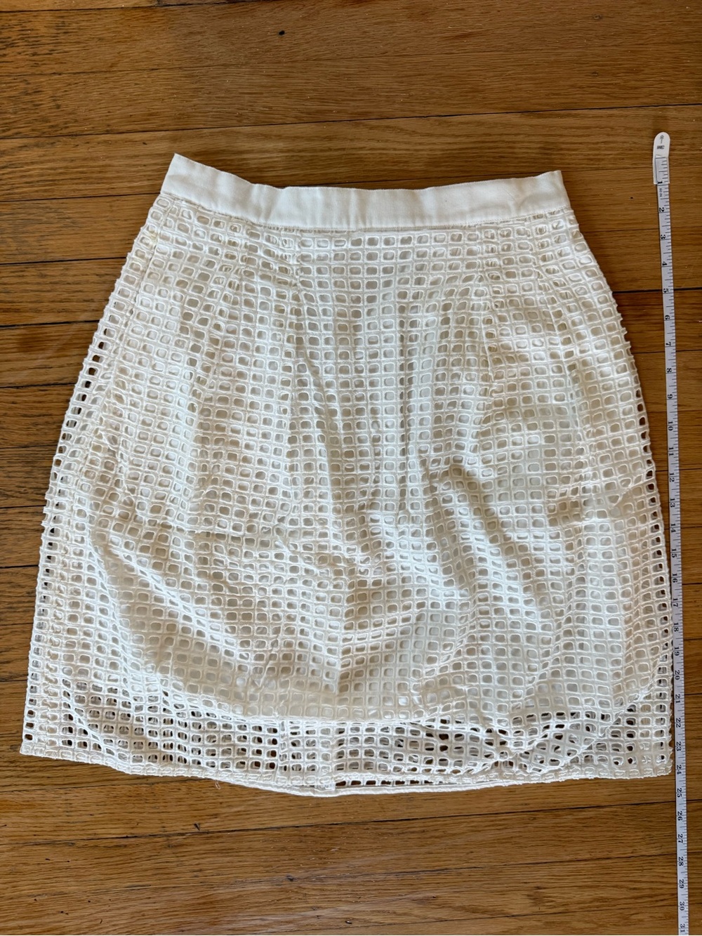 LOFT White Crochet Midi Skirt